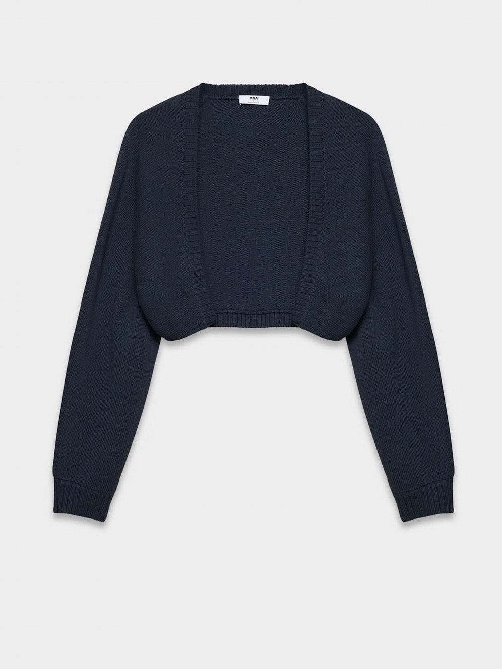 Aritzia Navy Cropped Open-Front Sweater - Picture 3 of 6